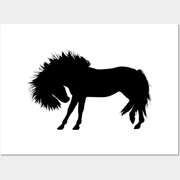 Sad Horse Silhouette Wall Art by Printaha